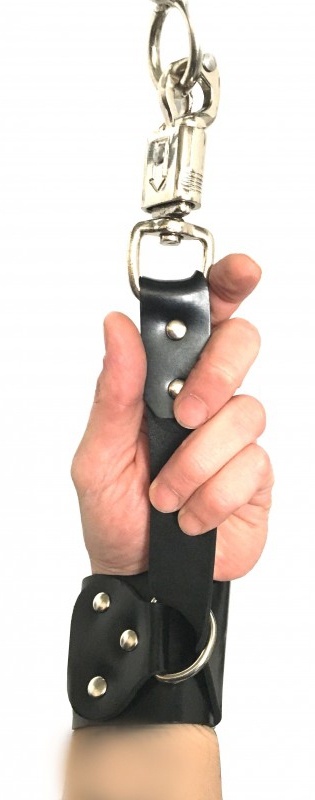 Menottes en cuir avec Mousqueton anti-panique – Image 4