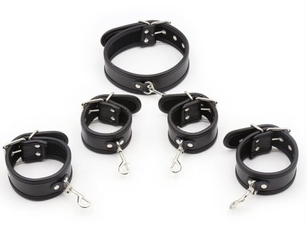 Set de restriction Collier et Menottes Noir – Image 2