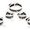 Set de restriction Collier et menottes Noir-Blanc – Image 2