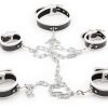 Set de restriction Collier et menottes Noir-Blanc